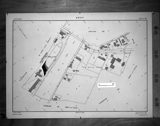 Plan cadastral. 1966, section AD, échelle 1:1000. © Région Bourgogne-Franche-Comté, Inventaire du patrimoine