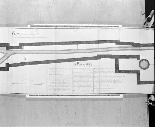 Plan des Souterrains de la grande Saline [... : partie centrale du dessin]. © Région Bourgogne-Franche-Comté, Inventaire du patrimoine