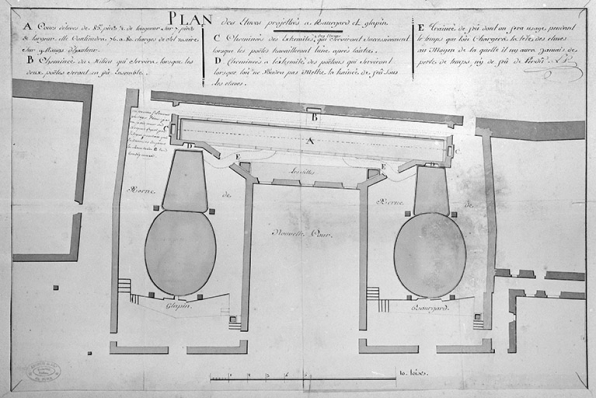 Plan des étuves projettées à Baurgard et Glapin. © Région Bourgogne-Franche-Comté, Inventaire du patrimoine