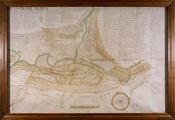 Plan géométrique de la descente faite [...] sur les territoires de Vaudioux et de Siam [...]. © Région Bourgogne-Franche-Comté, Inventaire du patrimoine