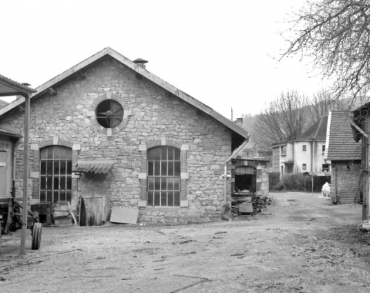 Pignon sud d'un atelier de fabrication. © Région Bourgogne-Franche-Comté, Inventaire du patrimoine