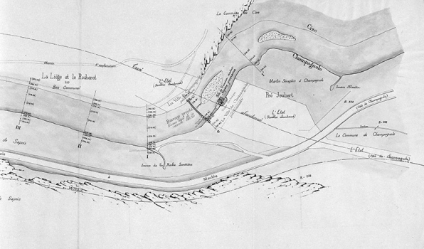 Plan général. Règlement d'eau du barrage de l'usine projetée au lieu-dit " La Roche Lardière " [...]. © Région Bourgogne-Franche-Comté, Inventaire du patrimoine