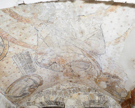 Détail de la partie ouest de la voûte du choeur. © Région Bourgogne-Franche-Comté, Inventaire du patrimoine