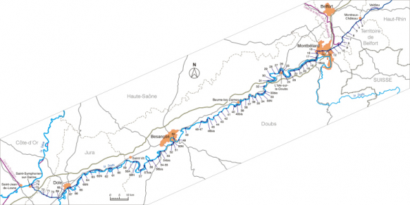 Versant sur du canal du Rhône au Rhin de Montreux-Château (Territoire de Belfort) à Saint-Symphorien-sur-Saône (Côte d'Or). © Région Bourgogne-Franche-Comté, Inventaire du patrimoine