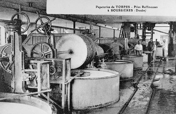 Papeterie de Torpes, à Boussières (Doubs) - Piles Raffineuses, 1er quart 20e siècle. © Région Bourgogne-Franche-Comté, Inventaire du patrimoine