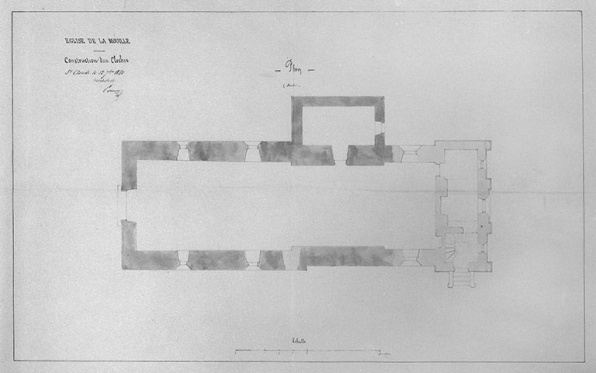 Construction d'un clocher : plan, 1850. © Région Bourgogne-Franche-Comté, Inventaire du patrimoine