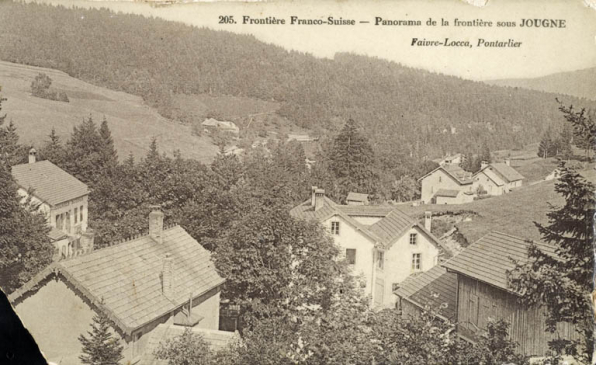 205. Frontière Franco-Suisse - Panorama de la frontière sous Jougne, [1ère moitié 20e siècle]. © Région Bourgogne-Franche-Comté, Inventaire du patrimoine