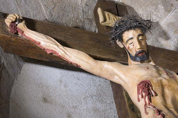 Christ en croix : détail. © Région Bourgogne-Franche-Comté, Inventaire du patrimoine