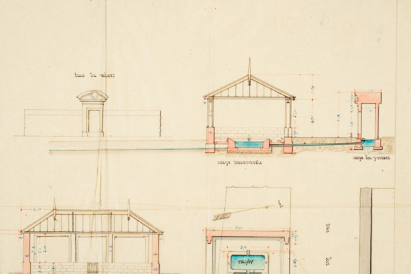 [Détail du plan général]. Face du puisart. Coupe transversale. Coupe du puisart. © Région Bourgogne-Franche-Comté, Inventaire du patrimoine
