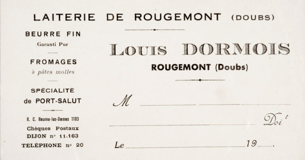 Facture à en-tête de Louis Dormois. S.d. [20e siècle]. © Région Bourgogne-Franche-Comté, Inventaire du patrimoine