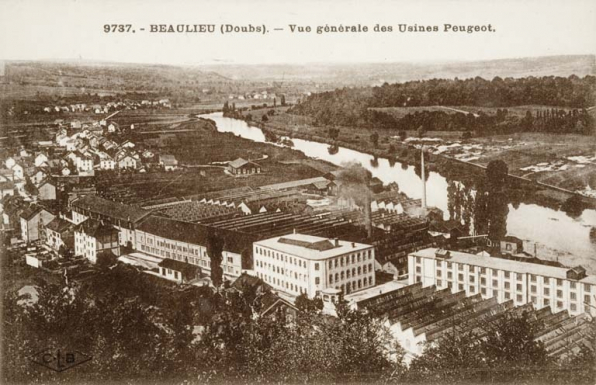 Beaulieu (Doubs). Vue générale des usines Peugeot. © Région Bourgogne-Franche-Comté, Inventaire du patrimoine Beaulieu (Doubs). Vue générale des usines Peugeot. © Région Bourgogne-Franche-Comté, Inventaire du patrimoine