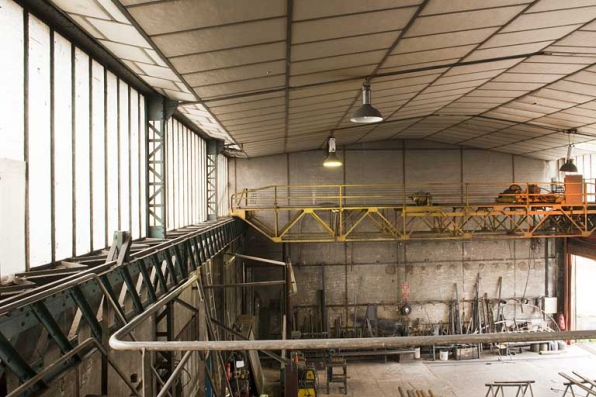 Magasin industriel. Vue plongeante depuis l'ouest. © Région Bourgogne-Franche-Comté, Inventaire du patrimoine