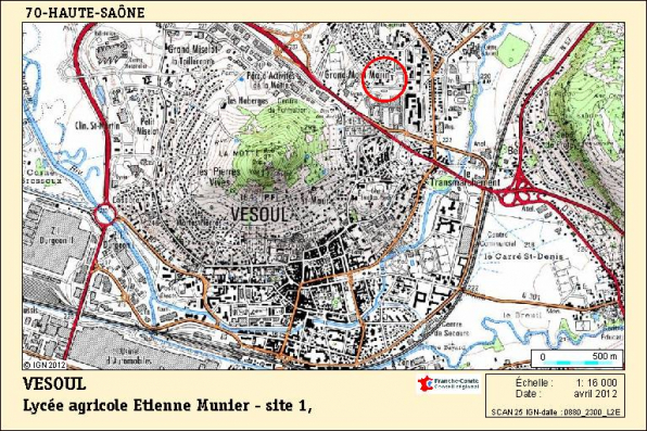Carte de localisation. Carte topographique, IGN, 2012, dalle 0880-2300-L2E, échelle 1:16 000. © Région Bourgogne-Franche-Comté, Inventaire du patrimoine Carte de localisation. Carte topographique, IGN, 2012, dalle 0880-2300-L2E, échelle 1:16 000. © Région Bourgogne-Franche-Comté, Inventaire du patrimoine
