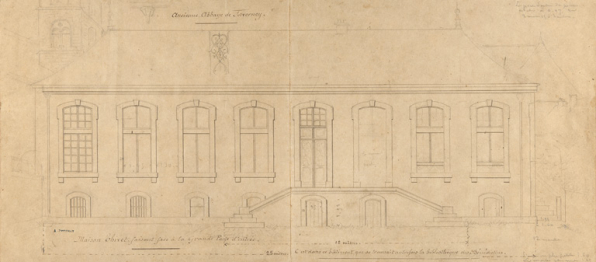 Ancienne abbaye de Faverney. C'est dans ce bâtiment que se trouvait autrefois la bibliothèque des Bénédictins, [1898]. © Région Bourgogne-Franche-Comté, Inventaire du patrimoine