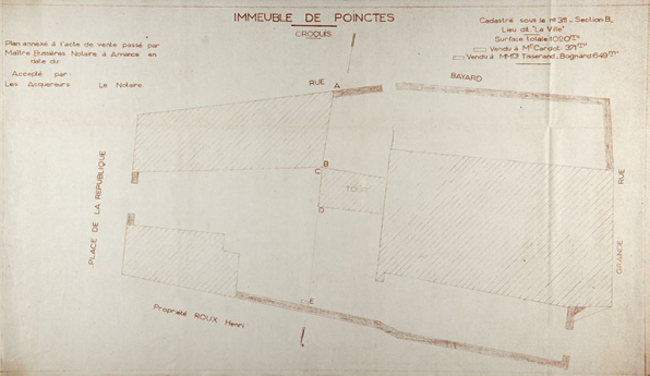 Immeuble de Poinctes, croquis, s.n., s.d. [1945]. © Région Bourgogne-Franche-Comté, Inventaire du patrimoine