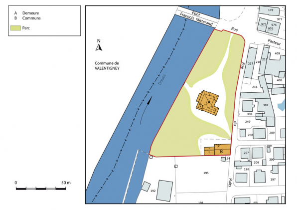 Plan-masse et de situation. © Région Bourgogne-Franche-Comté, Inventaire du patrimoine Plan-masse et de situation. © Région Bourgogne-Franche-Comté, Inventaire du patrimoine