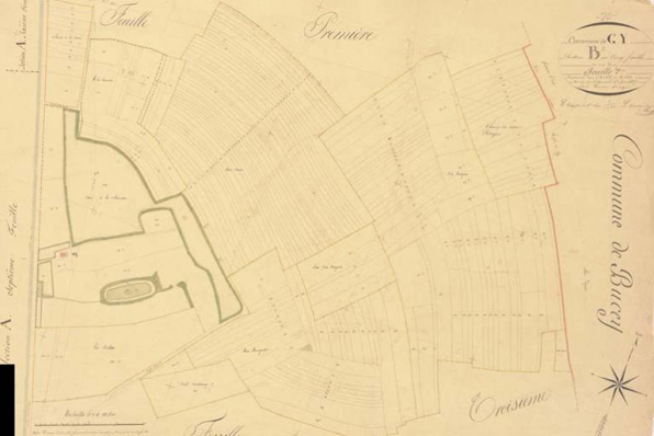 La Charmotte sur le cadastre de 1837 (feuille de section B2) © Archives départementales de la Haute-Saône