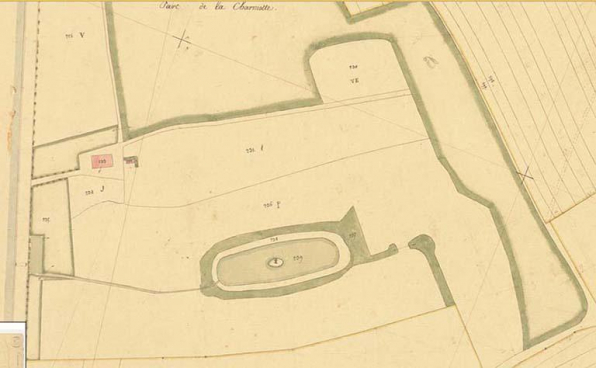 La Charmotte sur le cadastre de 1837 (feuille de section B2), détail © Archives départementales de la Haute-Saône