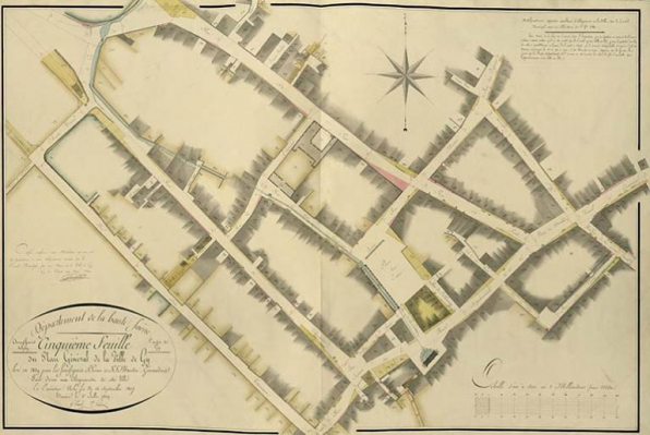 La ville basse sur le plan d'alignement de 1839 © Archives départementales de la Haute-Saône La ville basse sur le plan d'alignement de 1839 © Archives départementales de la Haute-Saône