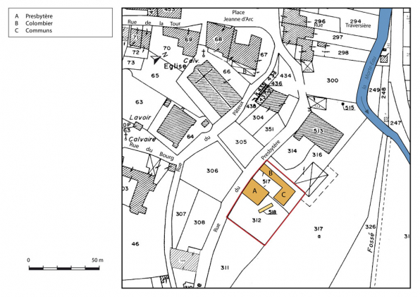 Plan masse et de situation. © Région Bourgogne-Franche-Comté, Inventaire du patrimoine