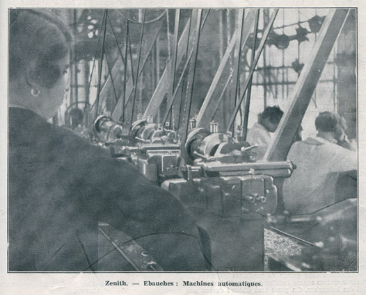 Zenith. - Ebauches : machines automatiques, 1933. © Région Bourgogne-Franche-Comté, Inventaire du patrimoine Zenith. - Ebauches : machines automatiques, 1933. © Région Bourgogne-Franche-Comté, Inventaire du patrimoine