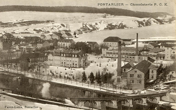 Pontarlier - Chocolaterie PCK, carte postale, s.d. [après 1920]. © Région Bourgogne-Franche-Comté, Inventaire du patrimoine