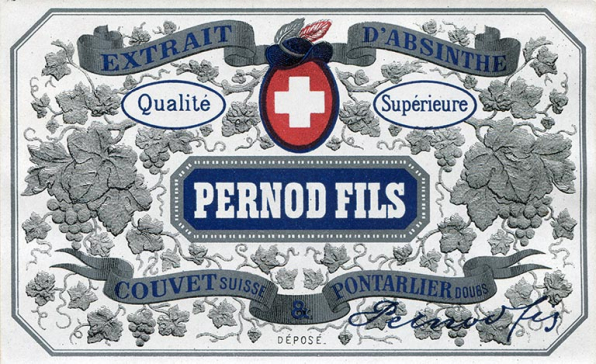 Etiquette d'une bouteille Pernod Fils, s.d. [milieu 20e siècle]. © Région Bourgogne-Franche-Comté, Inventaire du patrimoine