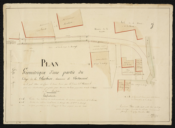 Plan géométrique d'une partie de la Rochère. © Région Bourgogne-Franche-Comté, Inventaire du patrimoine