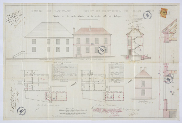 Projet de construction d'une salle d'asile. © Région Bourgogne-Franche-Comté, Inventaire du patrimoine