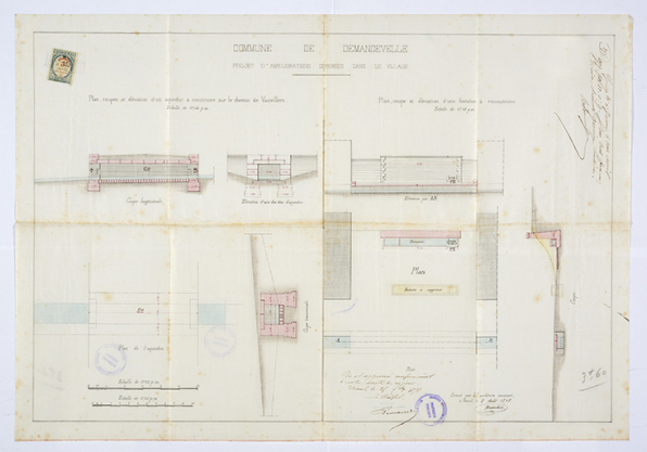 Plans : projet d'amélioration diverses. © Région Bourgogne-Franche-Comté, Inventaire du patrimoine Plans : projet d'amélioration diverses. © Région Bourgogne-Franche-Comté, Inventaire du patrimoine