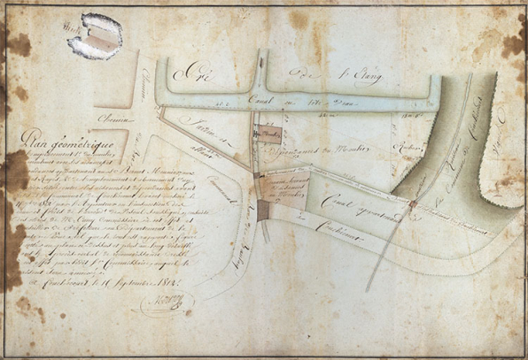 Plan du Moulin dit du "Moulinot" (1812). © Région Bourgogne-Franche-Comté, Inventaire du patrimoine