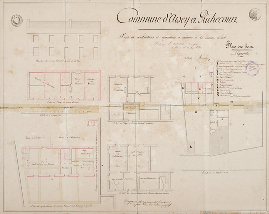Projet d'aménagement de l'école par l'architecte Renahy (1843). © Région Bourgogne-Franche-Comté, Inventaire du patrimoine Projet d'aménagement de l'école par l'architecte Renahy (1843). © Région Bourgogne-Franche-Comté, Inventaire du patrimoine
