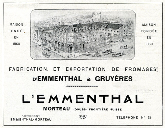 Publicité pour la société L'Emmenthal, 1923. © Région Bourgogne-Franche-Comté, Inventaire du patrimoine