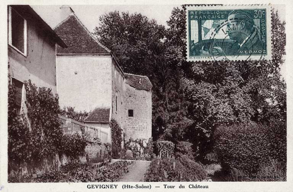 Tour du château, carte postale. © Commune de Gevigney-et-Mercey