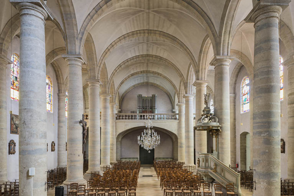 Vue générale de l'église de type halle. © Région Bourgogne-Franche-Comté, Inventaire du patrimoine Vue générale de l'église de type halle. © Région Bourgogne-Franche-Comté, Inventaire du patrimoine
