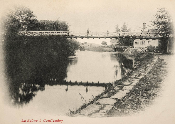 La Saône à Conflandey, carte postale. © Région Bourgogne-Franche-Comté, Inventaire du patrimoine