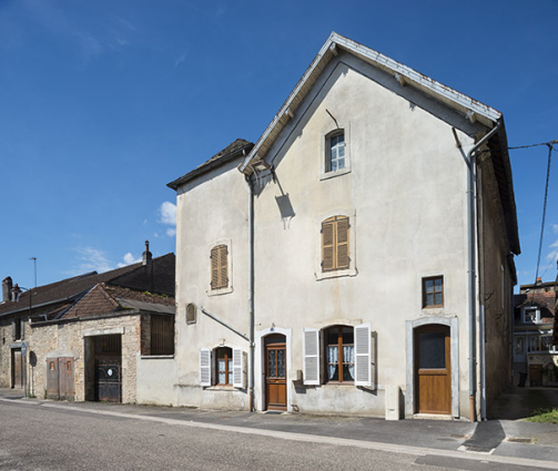 Élévation sur la rue André Bergerot, vue de trois-quarts. © Région Bourgogne-Franche-Comté, Inventaire du patrimoine