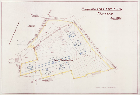 Propriété Cattin Emile [plan-masse et de situation], Morteau, 1960 ? © Région Bourgogne-Franche-Comté, Inventaire du patrimoine