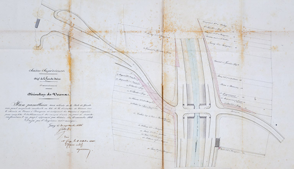 Plan des abords de la porte de garde, 1846. © Région Bourgogne-Franche-Comté, Inventaire du patrimoine