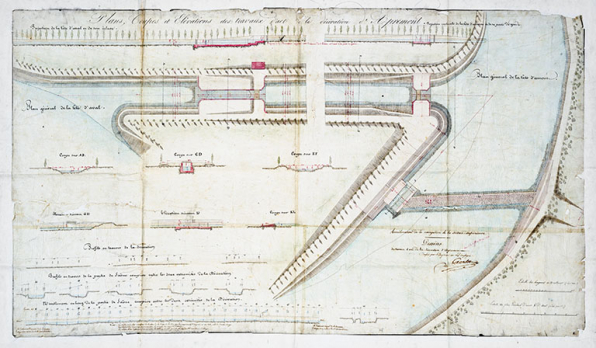 Dérivation d'Apremont - Plan général de la tête d'amont [s.d]. © Région Bourgogne-Franche-Comté, Inventaire du patrimoine