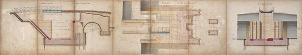 Bief de Rigny. - Construction d'un dérivation éclusée, d'un barrage mobile et d'un chemin de halage. Porte de garde avec pont métallique (1876).  © Région Bourgogne-Franche-Comté, Inventaire du patrimoine