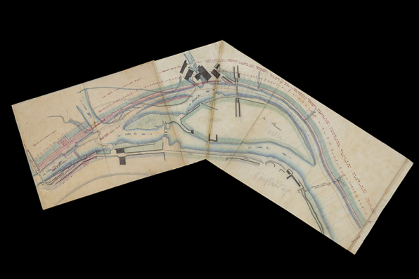 Dérivation de Conflandey. Plan d'ensemble (1876). © Région Bourgogne-Franche-Comté, Inventaire du patrimoine Dérivation de Conflandey. Plan d'ensemble (1876). © Région Bourgogne-Franche-Comté, Inventaire du patrimoine