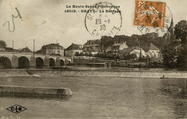 Le barrage, carte postale. © Région Bourgogne-Franche-Comté, Inventaire du patrimoine