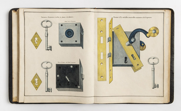 Serrures [... : planche de catalogue], 1835. © Région Bourgogne-Franche-Comté, Inventaire du patrimoine