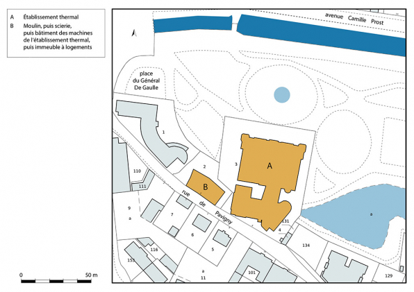 Plan-masse et de situation, extrait du plan cadastral (2021). © Région Bourgogne-Franche-Comté, Inventaire du patrimoine