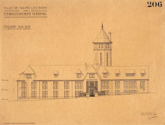 Projet de René Tournier (1934), façade sur la rue. © Région Bourgogne-Franche-Comté, Inventaire du patrimoine