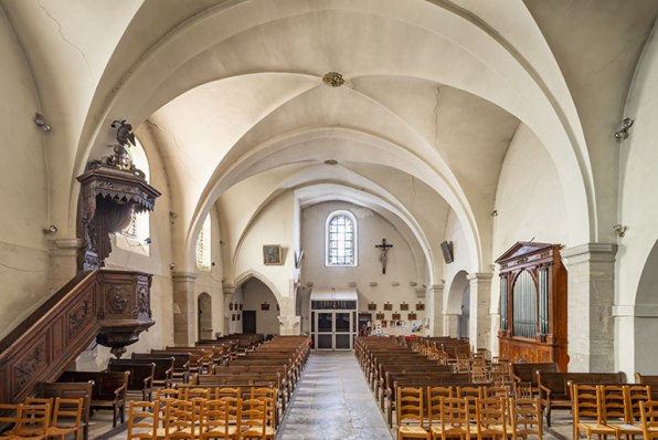 Nef vue depuis le choeur en 2021. © Région Bourgogne-Franche-Comté, Inventaire du patrimoine