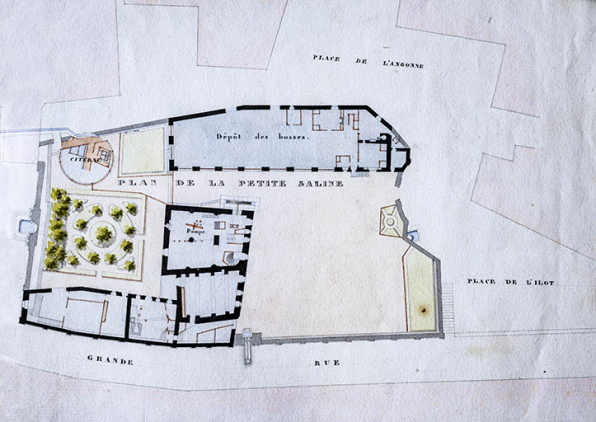 Plan de la Petite Saline (1841). © Région Bourgogne-Franche-Comté, Inventaire du patrimoine