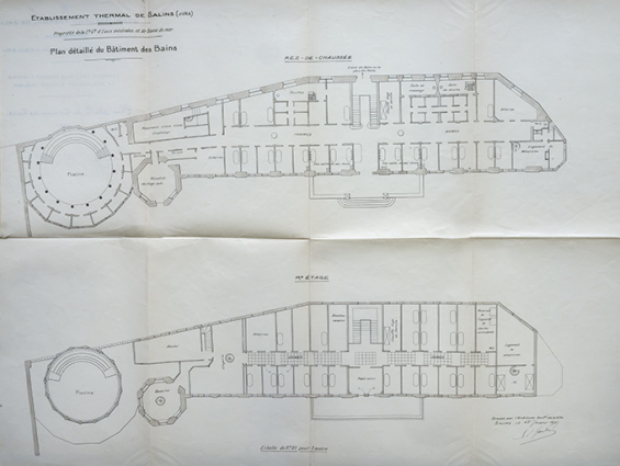 Plan du rez-de-chaussée et du premier étage (1917). © Région Bourgogne-Franche-Comté, Inventaire du patrimoine