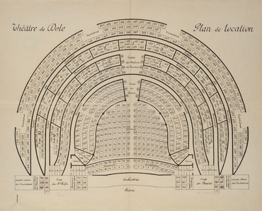 Théâtre de Dole. Plan de location. S.d. [vers 1923 ?]. © Région Bourgogne-Franche-Comté, Inventaire du patrimoine